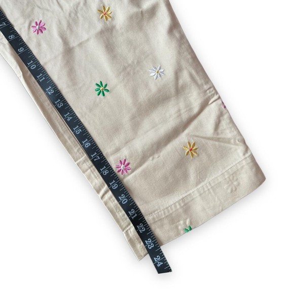 Chadwicks 10 Vintage Y2K Embroidered Flower Khaki Pants GrandmaCore New Floral - Picture 7 of 10